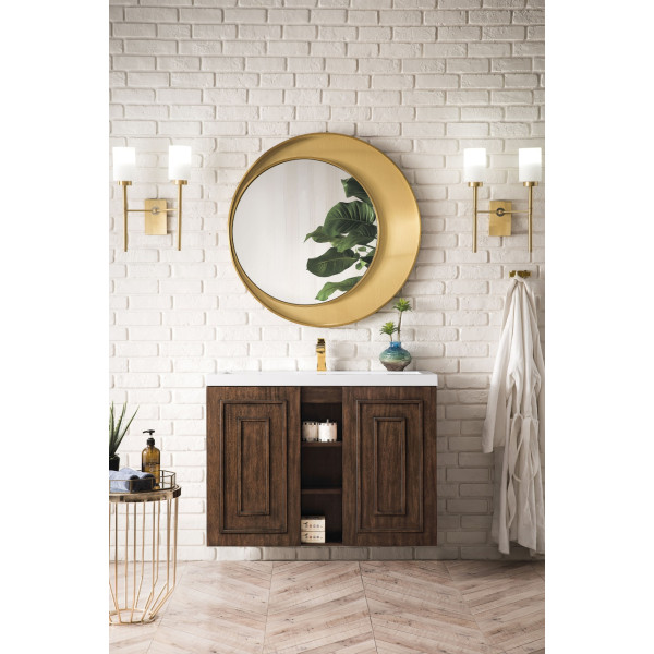 James Martin E110V39.5WG 39.5" Single Vanity With u/ Glossy Composite Countertop