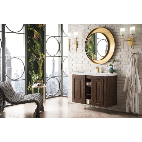 James Martin E110V39.5WG 39.5" Single Vanity With u/ Glossy Composite Countertop
