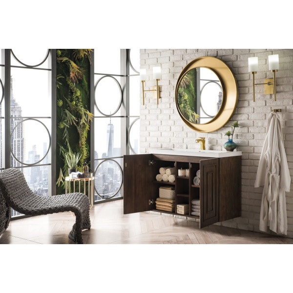 James Martin E110V39.5WG 39.5" Single Vanity With u/ Glossy Composite Countertop