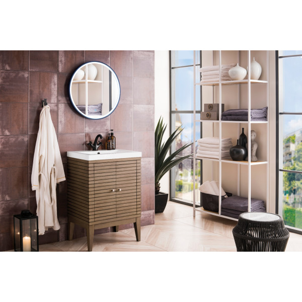 James Martin E213V24WG Linden 24" Single Vanity With Composite Countertop