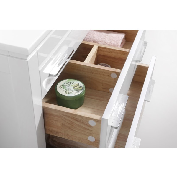 KubeBath E30-GW Eiffel 30'' High Gloss White Vanity W/ Quartz Counter Top