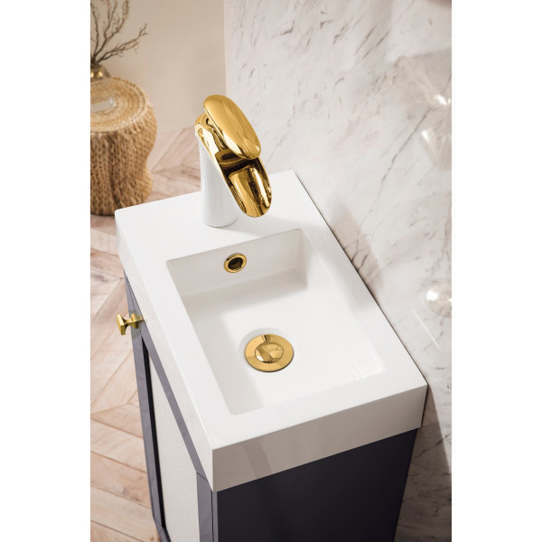 James Martin E303V16WG Chianti 16" Single Vanity With White Glossy Composite Countertop