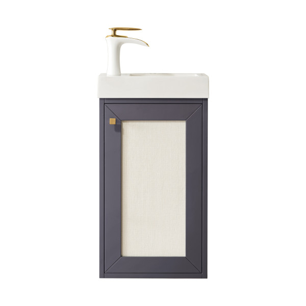 James Martin E303V16WG Chianti 16" Single Vanity With White Glossy Composite Countertop