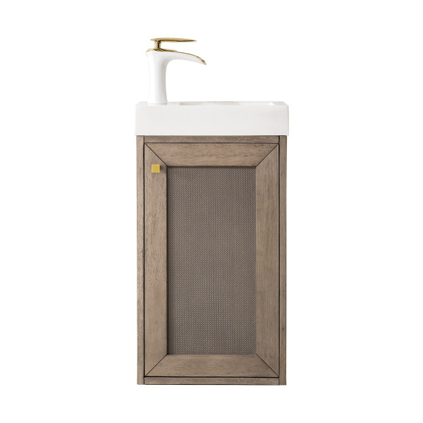 James Martin E303V16WG Chianti 16" Single Vanity With White Glossy Composite Countertop