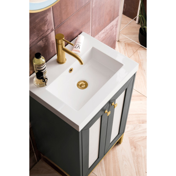 James Martin E303V20RGDWG 20" Single Vanity White Glossy Composite Top
