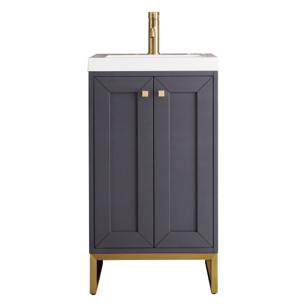 James Martin E303V20RGDWG 20" Single Vanity White Glossy Composite Top