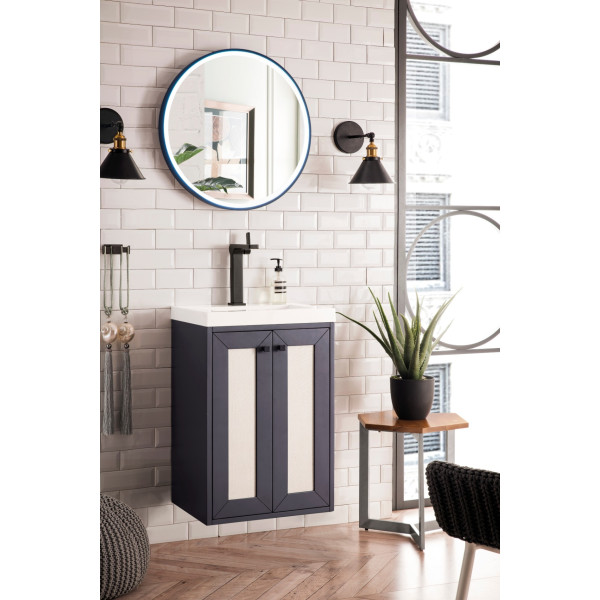 James Martin E303V20MGWG 20" Single Vanity With White Composite Countertop