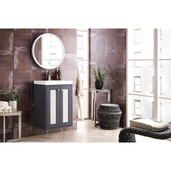 James Martin E303V20MGWG 20" Single Vanity With White Composite Countertop
