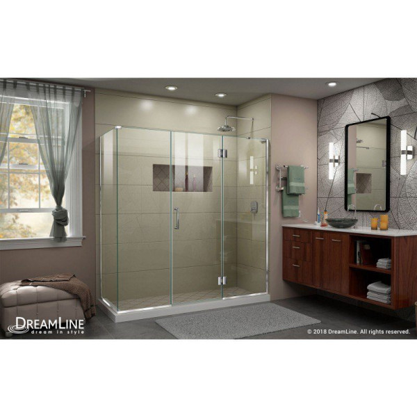 DreamLine E32322530R Unidoor-X Frameless Hinged Clear Shower Enclosure