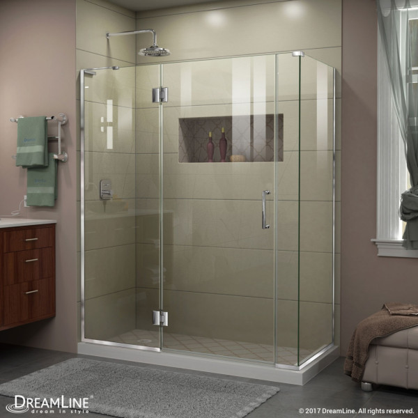 DreamLine E3280634L Unidoor-X 58 x 34.375" Shower Enclosure W/ Left-wall Bracket