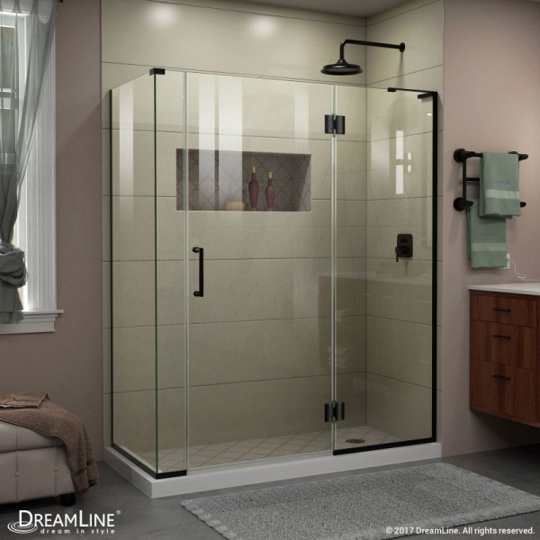 DreamLine E3300634R Unidoor-X Hinged Shower Enclosure With Right-wall Bracket