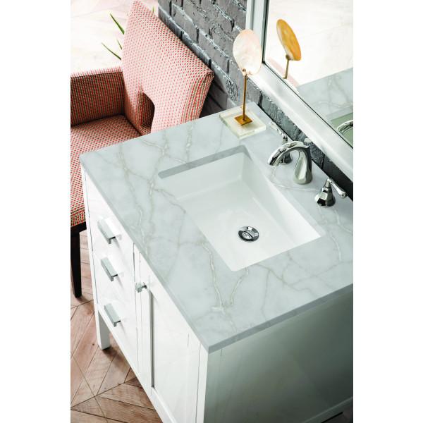 James Martin E444-V30-GW-3VSL 30" Vanity Glossy White w/ Victorian Silver Top