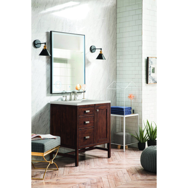 James Martin E444-V30-MCA-3LDL 30" Vanity Mid-Century Acacia w/ Lime Delight Top