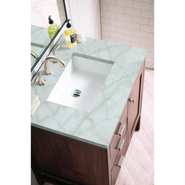 James Martin E444-V30-MCA-3VSL Vanity Mid-Century Acacia w/ Victorian Silver Top