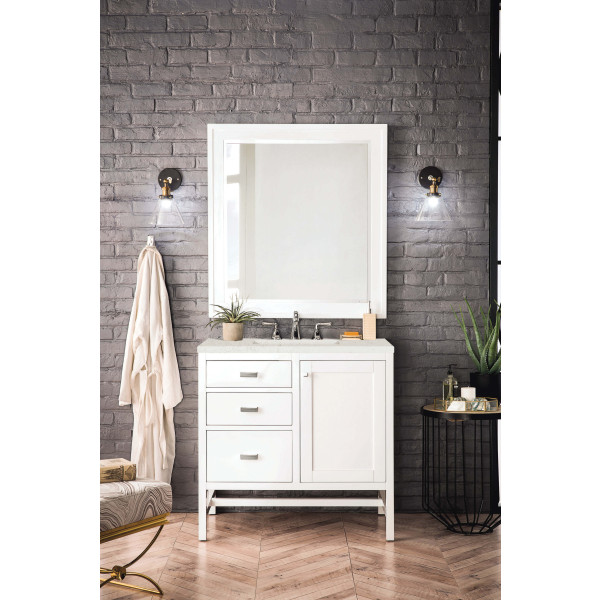 James Martin E444-V36-GW-3LDL 36" Vanity Glossy White w/ 3 CM Lime Delight Top