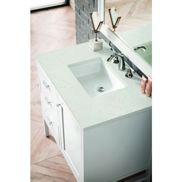 James Martin E444-V36-GW-3LDL 36" Vanity Glossy White w/ 3 CM Lime Delight Top