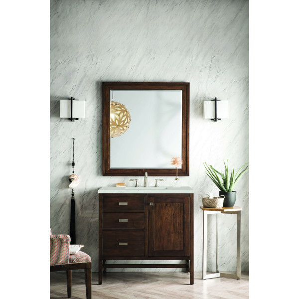 James Martin E444-V36-MCA-3LDL 36" Vanity Mid-Century Acacia w/ Lime Delight Top