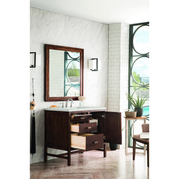 James Martin E444-V36-MCA-3LDL 36" Vanity Mid-Century Acacia w/ Lime Delight Top