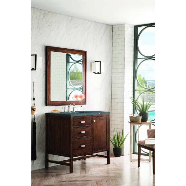 James Martin E444-V36-MCA-3PBL Vanity Mid-Century Acacia w/ Parisien Bleu Top