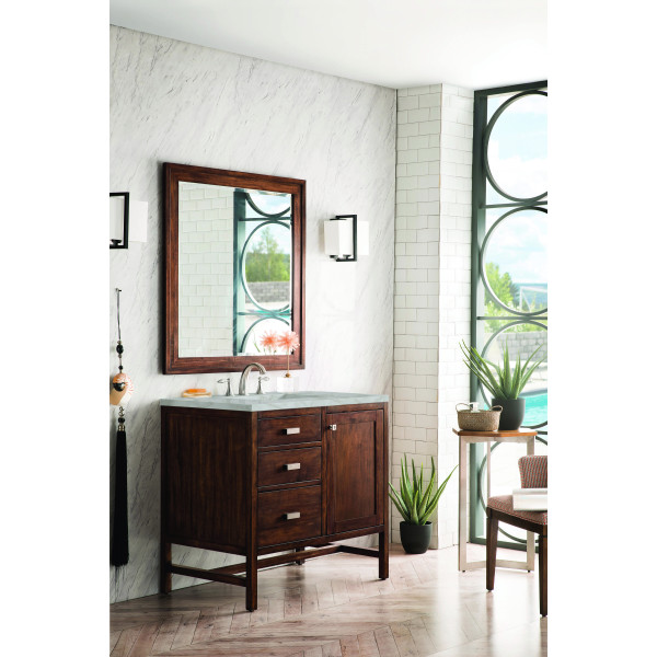 James Martin E444-V36-MCA-3VSL Vanity Mid-Century Acacia w/ Victorian Silver Top