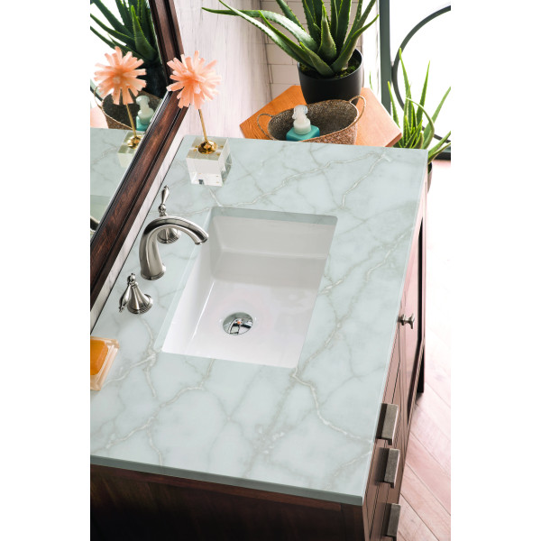 James Martin E444-V36-MCA-3VSL Vanity Mid-Century Acacia w/ Victorian Silver Top
