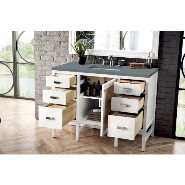 James Martin E444-V48-3CBL Addison 48" Single Vanity Cabinet w/ 3 CM Blue Top