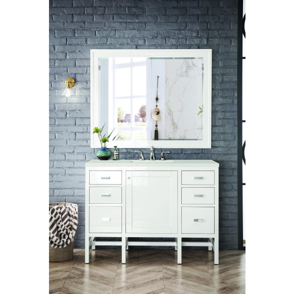 James Martin E444-V48-GW-3LDL 48" Vanity Glossy White w/ 3 CM Lime Delight Top