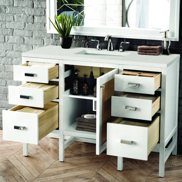 James Martin E444-V48-GW-3LDL 48" Vanity Glossy White w/ 3 CM Lime Delight Top