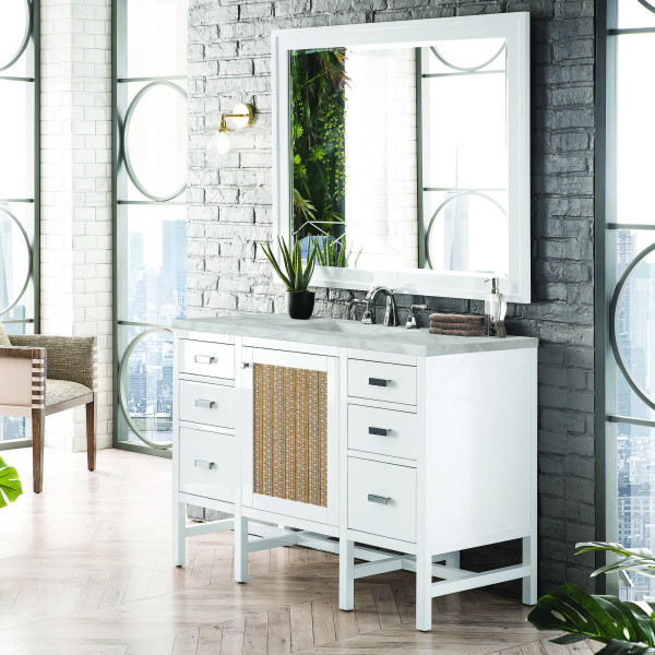James Martin E444-V48-GW-3VSL 48" Vanity, Glossy White w/ Victorian Silver Top
