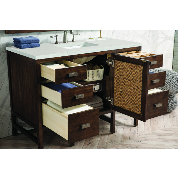 James Martin E444-V48-MCA-3LDL 48" Vanity Mid-Century Acacia w/ Lime Delight Top