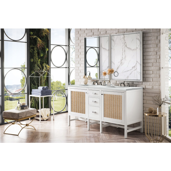James Martin E444-V60D-3ENC Addison 60" Double Vanity Cabinet w/ 3 CM Top