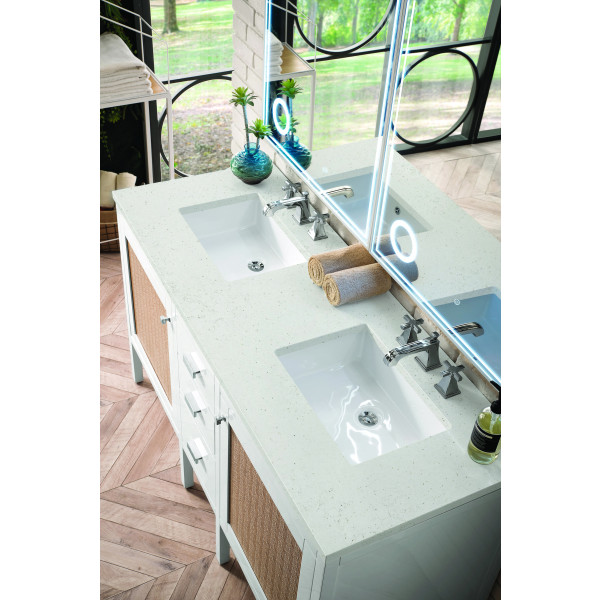 James Martin E444-V60D-GW-3LDL 60" Vanity Glossy White w/ 3 CM Lime Delight Top