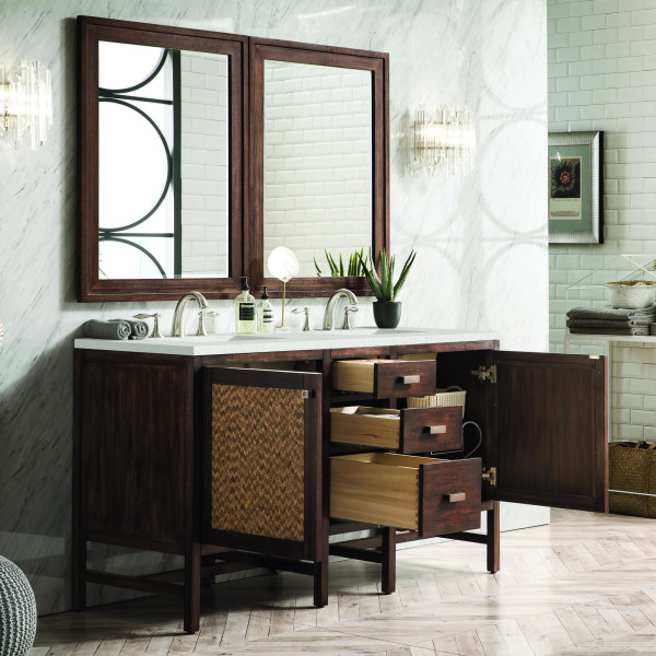 James Martin E444-V60D-MCA-3LDL Vanity Mid-Century Acacia w/ Lime Delight Top