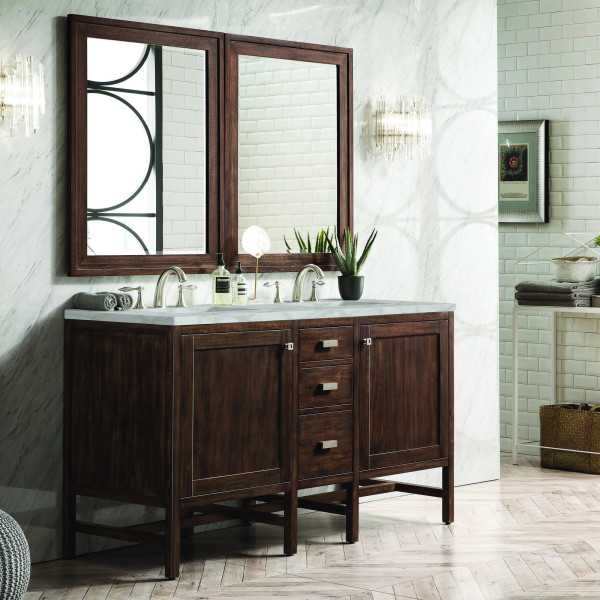 James Martin E444-V60D-MCA-3VSL Vanity Mid-Century Acacia w/ Victorian Silver To