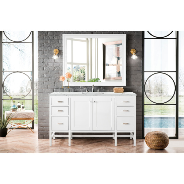 James Martin E444-V60S-3ENC Addison 60" Single Vanity Cabinet w/ 3 CM Top