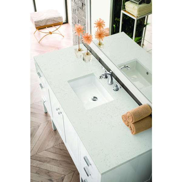 James Martin E444-V60S-GW-3LDL 60" Vanity Glossy White w/ 3 CM Lime Delight Top