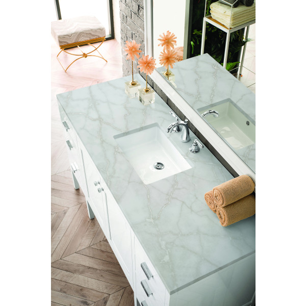 James Martin E444-V60S-GW-3VSL 60" Vanity Glossy White w/ Victorian Silver Top