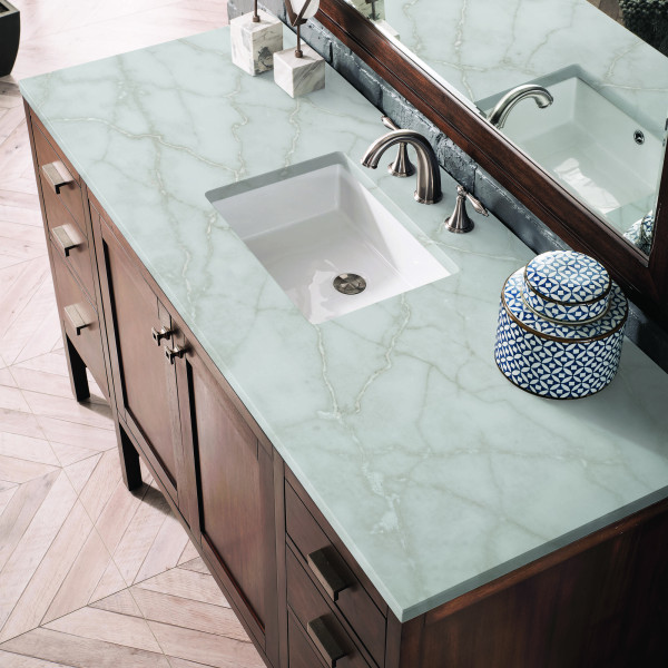 James Martin E444-V60S-MCA-3VSL Vanity Mid-Century Acacia w/ Victorian Silver To