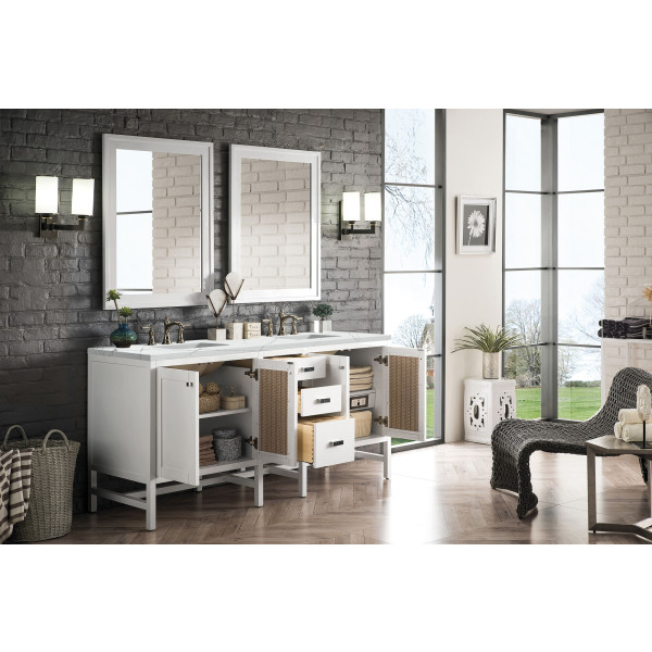 James Martin E444-V72-3ENC Addison 72" Double Vanity Cabinet w/ 3 CM Top