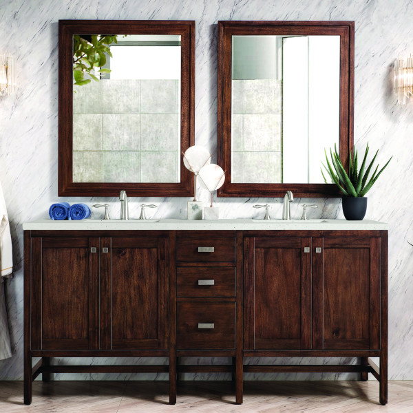 James Martin E444-V72-MCA-3LDL 72" Vanity Mid-Century Acacia w/ Lime Delight Top