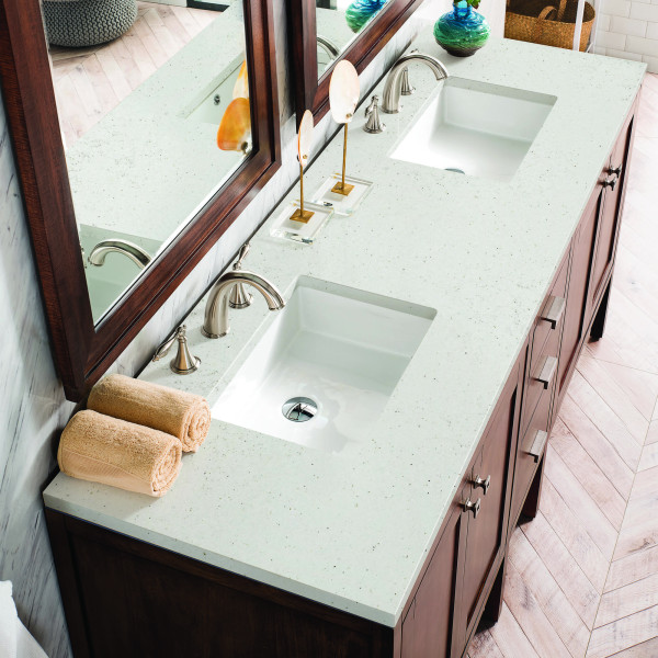 James Martin E444-V72-MCA-3LDL 72" Vanity Mid-Century Acacia w/ Lime Delight Top