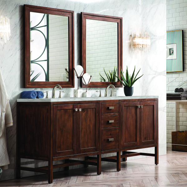James Martin E444-V72-MCA-3VSL Vanity Mid-Century Acacia w/ Victorian Silver Top