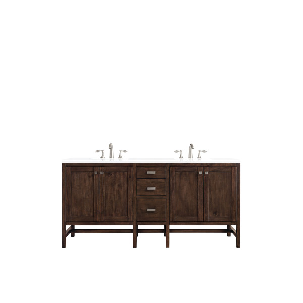 James Martin E444-V72-3WZ Double Vanity Cabinet w/ White Zeus Quartz Top