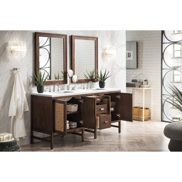 James Martin E444-V72-3WZ Double Vanity Cabinet w/ White Zeus Quartz Top