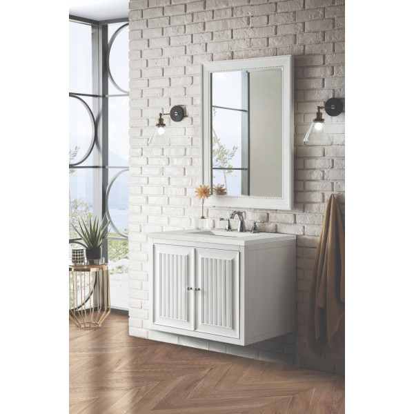 James Martin E645-V30-GW-3LDL 30" Vanity Glossy White w/ 3 CM Lime Delight Top