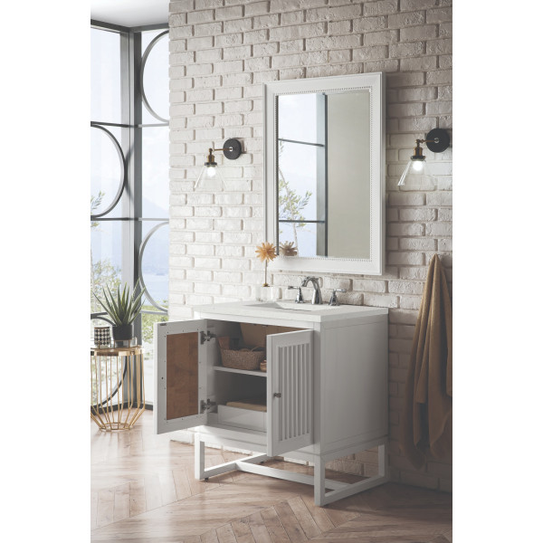 James Martin E645-V30-GW-3LDL 30" Vanity Glossy White w/ 3 CM Lime Delight Top
