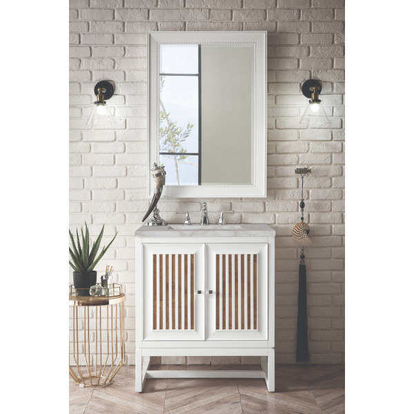 James Martin E645-V30-GW-3VSL 30" Vanity Glossy White w/ Victorian Silver Top