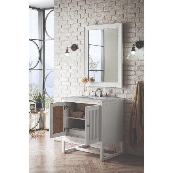 James Martin E645-V30-GW-3VSL 30" Vanity Glossy White w/ Victorian Silver Top