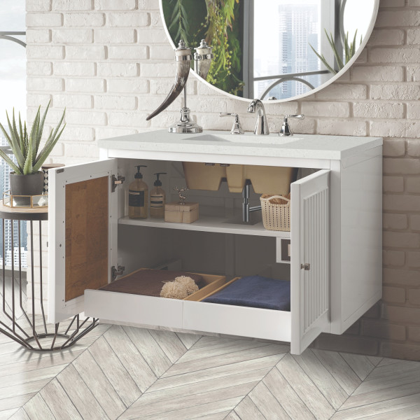 James Martin E645-V36-GW-3LDL 36" Vanity Glossy White w/ 3 CM Lime Delight Top