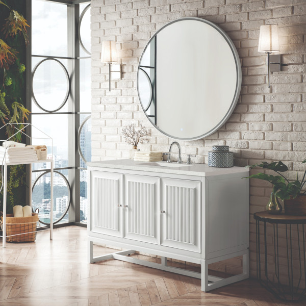 James Martin E645-V48-GW-3LDL 48" Vanity Glossy White w/ 3 CM Lime Delight Top